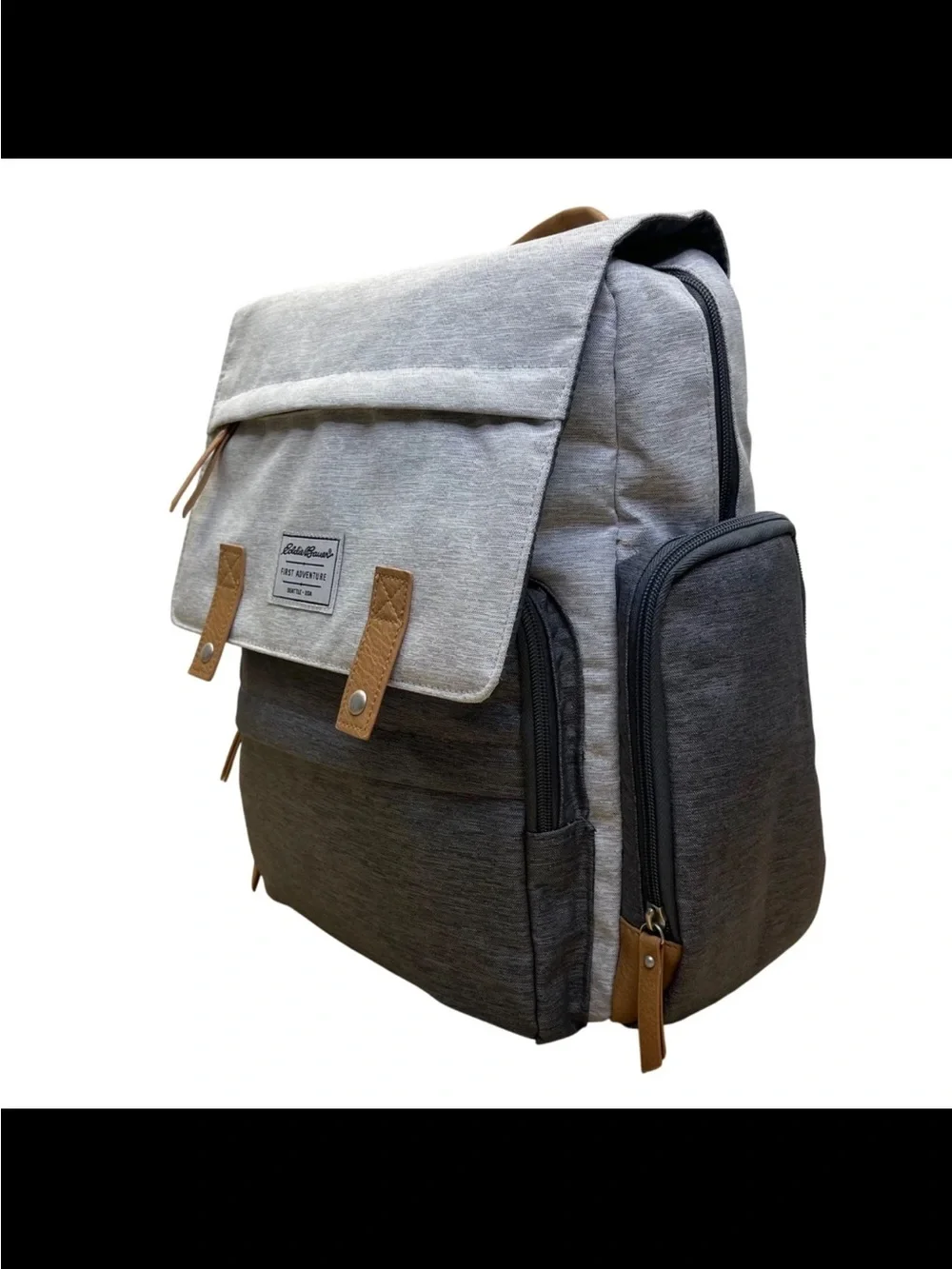 Eddie Bauer Two-Tone Gray and Tan Kids Backpack